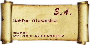 Saffer Alexandra névjegykártya